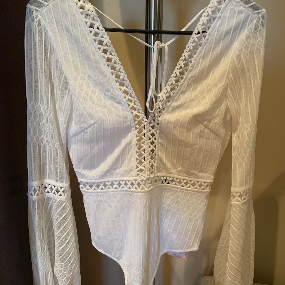 White Long Sleeve Bodysuit